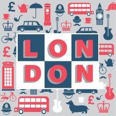 Vector graphic set of great britain symbols