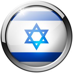 Israel Round Metal Glass Button