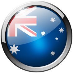 Australia Round Metal Glass Button