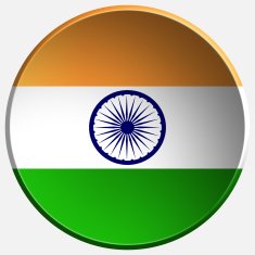 india 3d round button