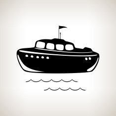 Silhouette boat on a light background vector illustration