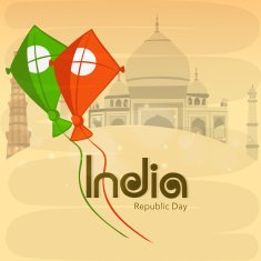 Indian Republic Day celebration concept with kites