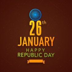 Indian Republic Day celebration poster with Ashoka Wheel