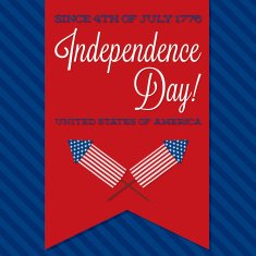 Retro ribbon Independence Day card in vector format N12