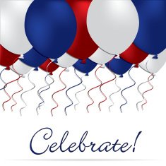 Celebrate independence Day balloon card in vector format