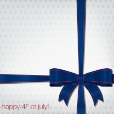 Happy Independence Day ribbon bow card in vector format N14