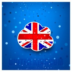 Festive cloud form flag of UK