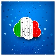 Festive cloud form flag of Italy
