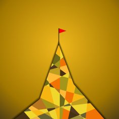 Flag on mountain Vector Illustration N2