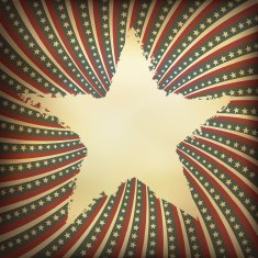 Patriotic background with grunge star-shaped label Vector EPS1