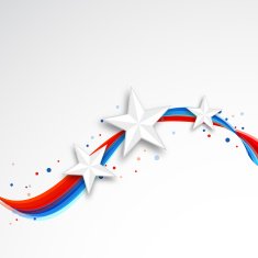 Shiny stars on national flag waves background
