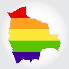 Rainbow flag in contour of Bolivia