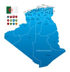 Blue Algeria Map