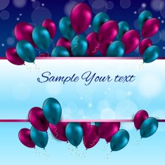 Color Glossy Balloons Card Vector Illustration N5