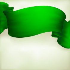 waving green ribbon banner N2