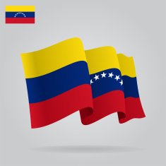 Flat and waving Venezuelan Flag