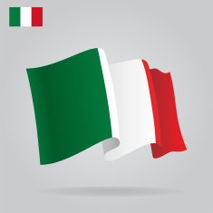 Flat and waving Italian Flag