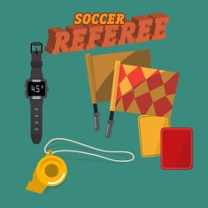 soccer referee set - vector illustration