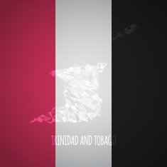 Low Poly Trinidad and Tobago Map with National Colors