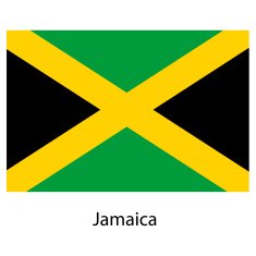 Flag of the country jamaica Vector illustration