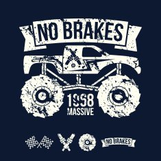 Emblem of the massive car in retro style N2