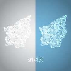 Low Poly San Marino Map with National Colors