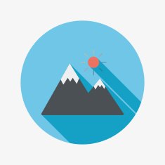 Mountain tourist flat icon with long shadow N25