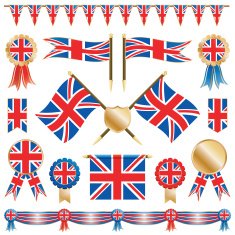 great britain flags and rosettes