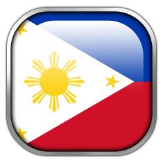 Philippines Flag square glossy button