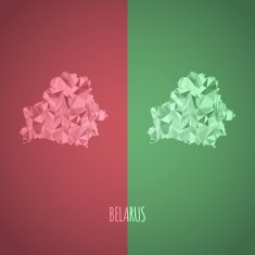 Low Poly Belarus Map with National Colors