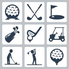 Golf vector icons set
