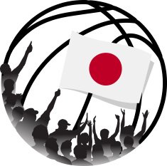 Japanese Basketball Fans Waving national flag