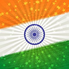 India holiday background Paint brush stroking flag