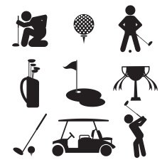 Golf Icon Set Vector Illustration