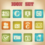 Social network and technology icon set vector