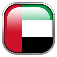 United Arab Emirates Flag square glossy button