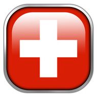 Switzerland Flag square glossy button