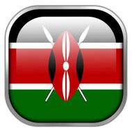 Kenya Flag square glossy button