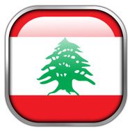 Lebanon Flag square glossy button