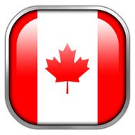 Canada Flag square glossy button