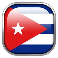 Cuba Flag square glossy button