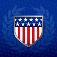 Red White and Blue Shield on a Star Background N2