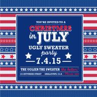 Knit pattern Tacky Sweater in July Holiday party invitation