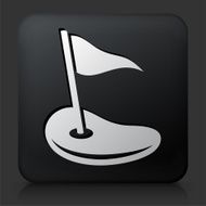 Black Square Button with Golf Field
