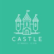 Abstract castle line craft style vector symbol icon