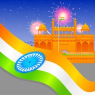 India background with Red Fort