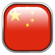 China Flag square glossy button N2