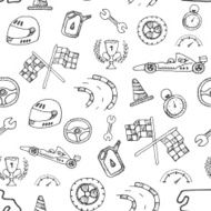 Seamless pattern racing element in a drawing style N2