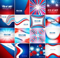 4th of july american independence day collection card set