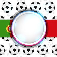 Cover with a soccer ball and the Portuguese flag